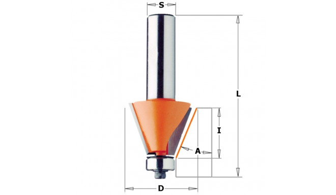 CHAMFER BIT HW S=12 D=21,5X22