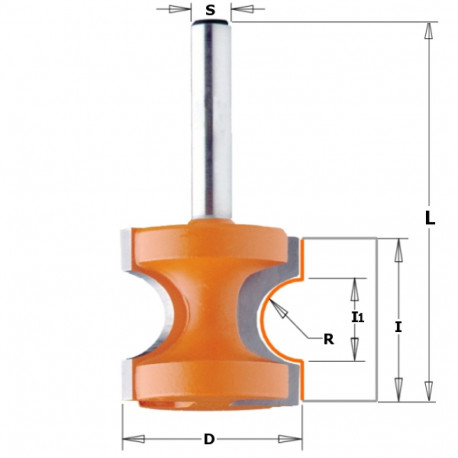Serva kumerdus otsfrees HM S=12 D=28.6x25.5 R=6.35