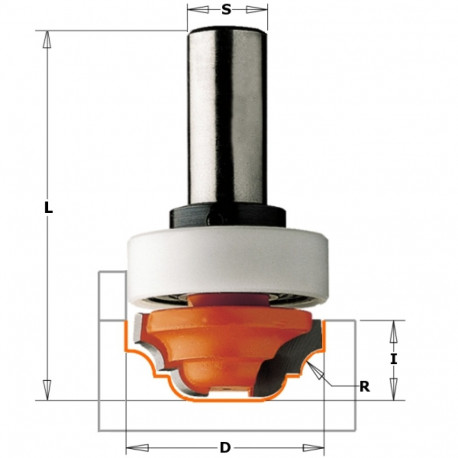 PLUNGE OGEE BIT HW S=12 D=31,7X13 W/BRNG