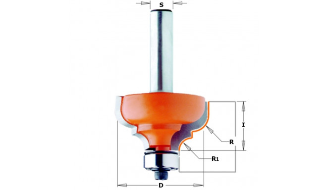 Ogee profiil sõrmfrees HM S=8 D=35x18.5