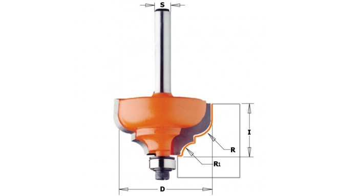 Ogee profiil sõrmfrees HM S=8 D=28.7x13