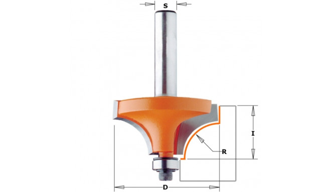 BEADING BIT HW W/BRNG S=12 D=25,4X12,7