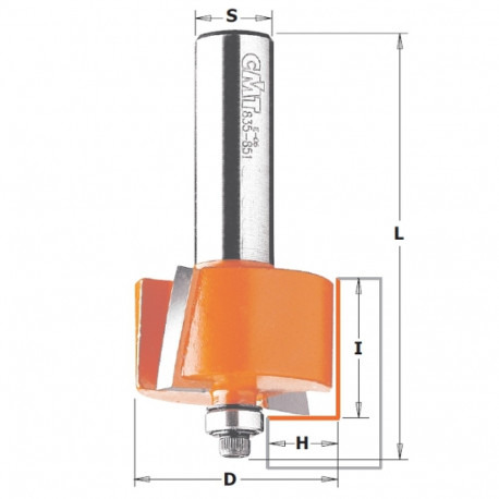 RABBETING BIT W/BRNG HM S=12 D=34,9X19