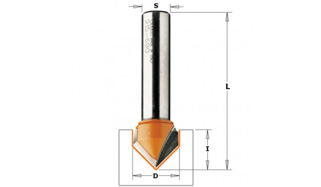 HW V-GROOVING BIT 90° S=8 D=38X28,5X63,5 RH