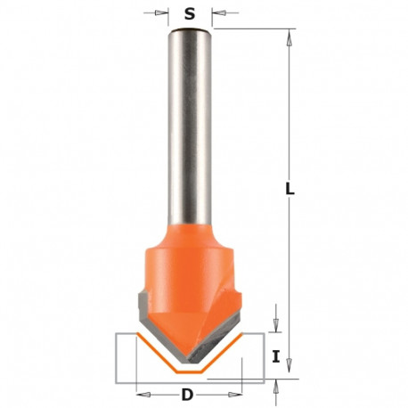 HW V-GROOVING BIT 135° S=8 D=18X3,3X60 RH FOR ALUCOBOND®