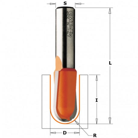ROUND NOSE BIT HW S=8 D=25,4X16 R=12,7