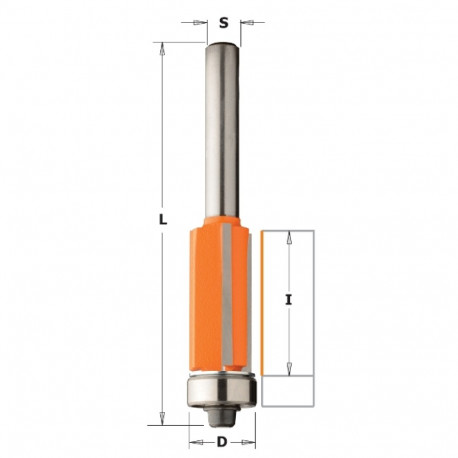 Flush trim bit HM Z3 S=8 D=12.7x25.4 RH