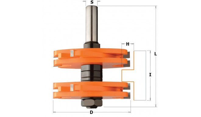 HW TONGUE AND GROOVE ROUTER BIT S=12 D=75X44.5