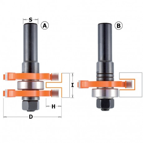 TONGUE AND GROOVE SET HM Z3S=12 D=47.6X19