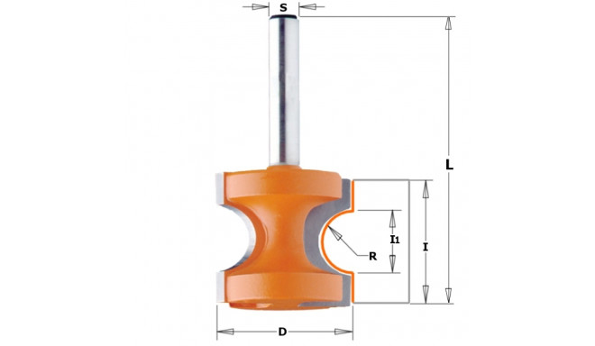 BULL NOSE BIT HW S=12,7 D=28,6X25,5