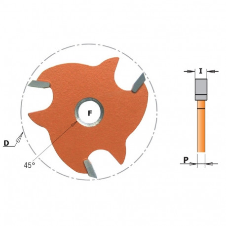 SLOT CUTTER Z3 HM F=8 C/SV D=47.6X4