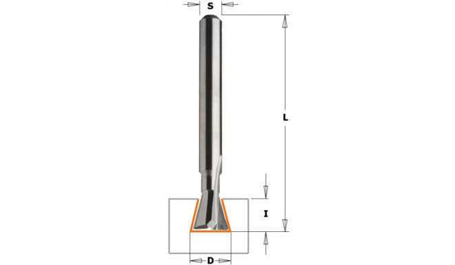 HWM DOVETAIL ROUTER BIT 19° S=6.35 D=9,3X7,3X43
