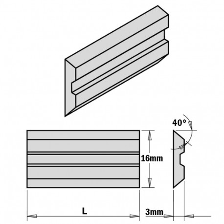 Höövlitera, paar CENTROLOCK 180x16x3 mm, HPS
