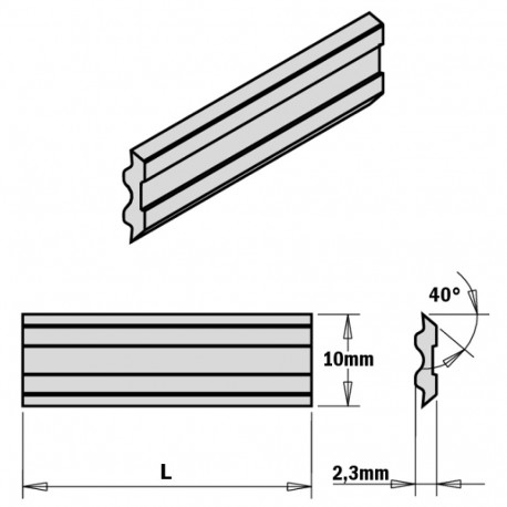 Höövlitera, paar TERSA 130x10x2.3 mm, HPS