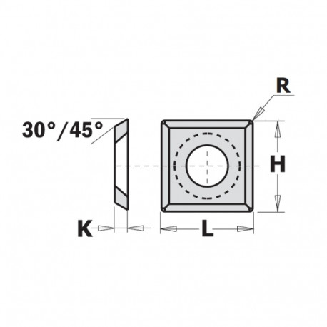 Kõvasulam pöördtera 14x14x2 mm Z4-30° R0.75
