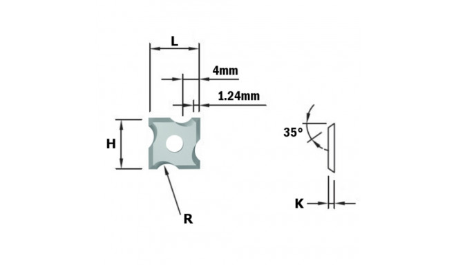 HWM-KNIFE R1,5 (4 CUTTING EDGES) 12x12x1.5mm HW-F1730