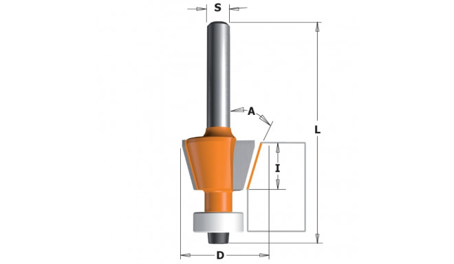 COMBINATIO TRIMMER BIT 15° HW S=6 D=12,7X12,7X57 Z2 RH