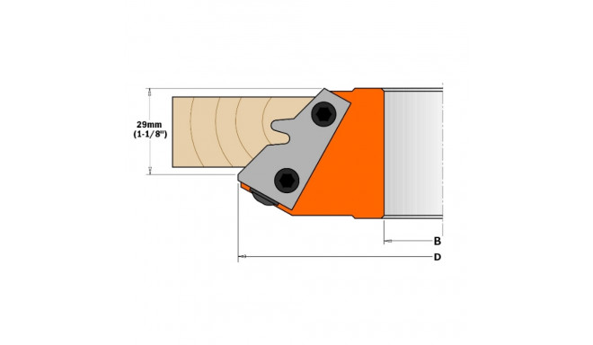 PAIR OF KNIVES FOR LOCK MITER 45° 43X23X2 FOR HEADS 694.011