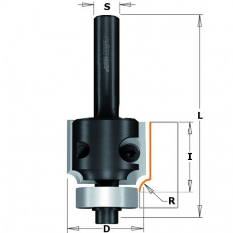 RABBETING BIT W/ KNIVES HMS=8 R=6.35 Z2 RH
