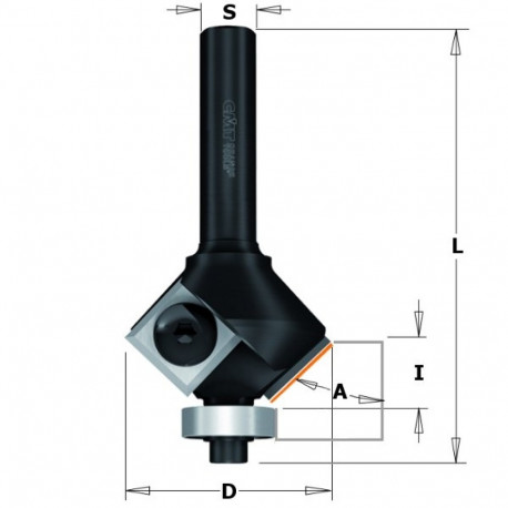 CHAMFER BIT W/ KNIVES Z2 S=8 D=29 45Ca RH