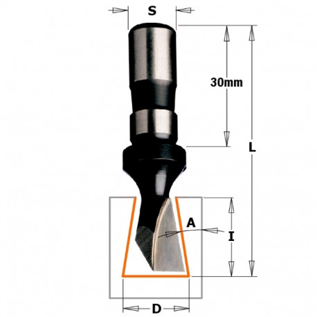 DOVETAIL CUTTER HW Z1 D=14X18 S=12X30 RH