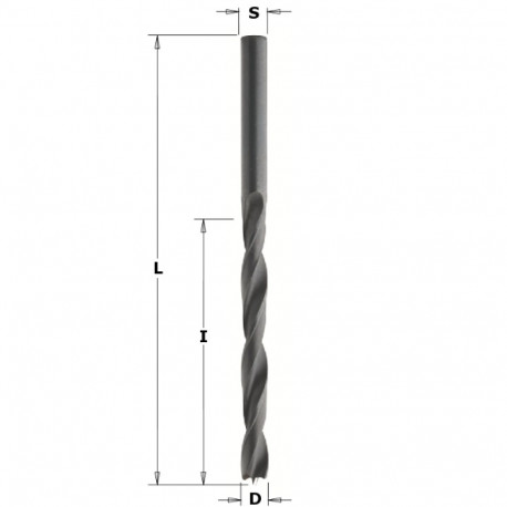 BRAD POINT BIT HS Z2 D= 8 X75X117 RH
