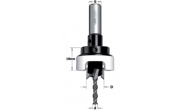 DRILL BIT W/ 90° COUNTERSINK SET HW Z2+2 S=10X25 D=4/12 RH