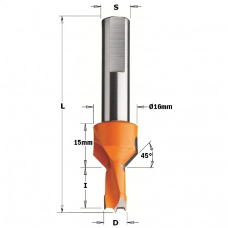 HW DOWEL DRILL W/COUNT.SINK D=10X13X70 S=10X40 RH
