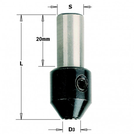 CHUCK FOR TWIST DRILL d=4,5 S=10X20 L=38