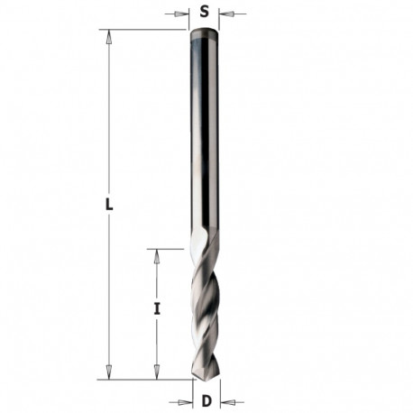 TWIST DRILL SOLID HW D=4X27X55 (120°) RH