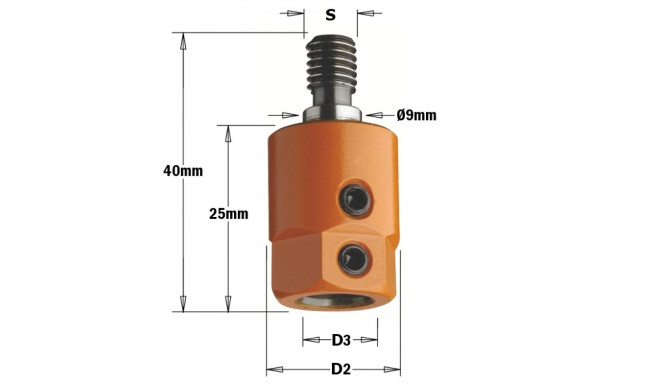 Adapter S=M8/9 D=10 LH