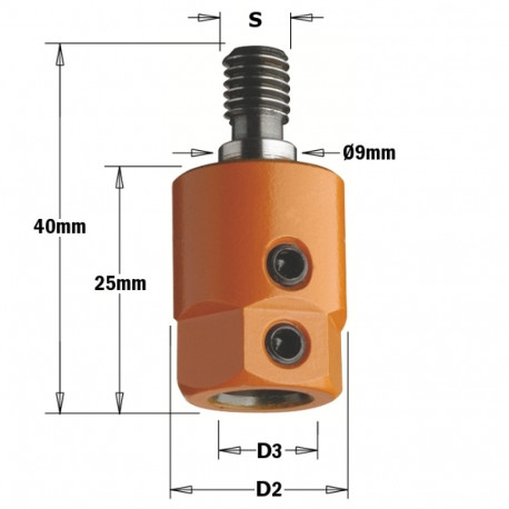 Adapter S=M8/9 D=10 RH