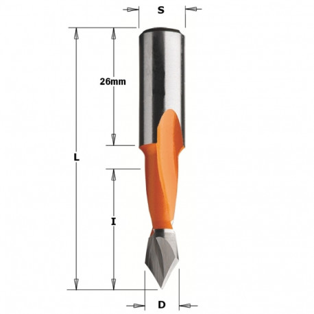 THROUGH HOLE DOWEL DRILL HW D=10X27X57,5 RH