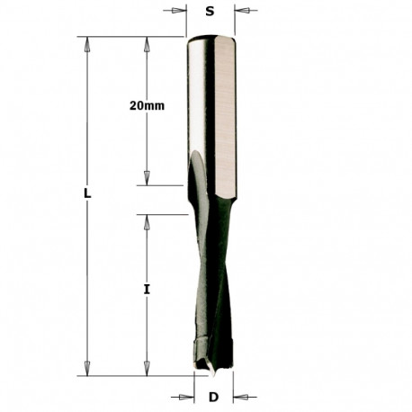 HW-DOWEL DRILL S=8X20 D=14X58 RH