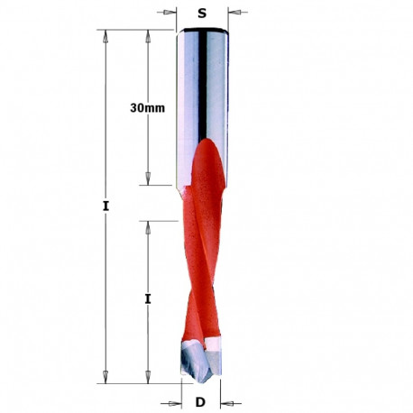 DOWEL DRILL HW SMG D= 9 X35X70 S=10X30 RH