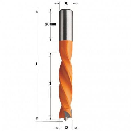 DOWEL DRILL HW S=8X20 D= 5 X40X67 RH