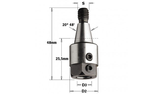 ADAPTOR S=M8/20 D=10 RH