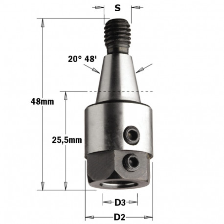 Adapter S=M8/20° D=8 RH