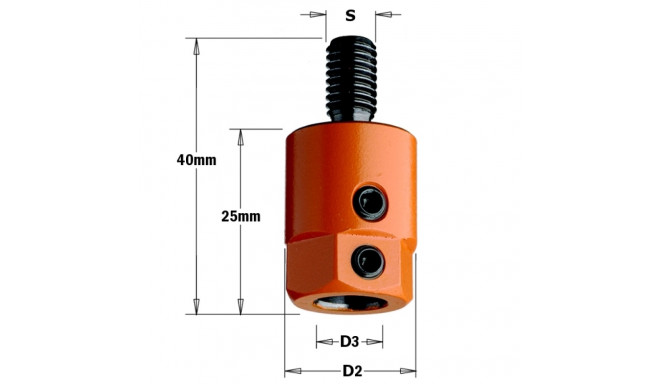 Adapter S=M8 D=8 RH