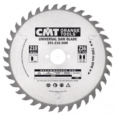Saeketas, universaal D=170x2.6x1.6x30 Z=24 ATB