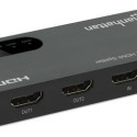 Manhattan 4K@60Hz 2-Port HDMI Splitter Splits One HDMI Input to Two HDMI Outputs (1x2), 18G, Black