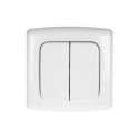 Switch with 2 channels and radio transmitter, used for wireless control of flush-mounted switches an