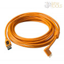 TetherPro USB 3.0 A male to Micro B Right Angle 4.6m Orange