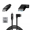 TetherPro USB-C to 3.0 Micro-B Right Angle 4.6m Black