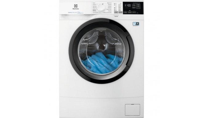 The Electrolux PerfectCare 600 Slim Washing Machine (Model: EW6SN426BP) is a compac