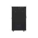 Free-standing cabinet 19 inches 22U 800x1000 glass doors LCD (flat pack) V2 black