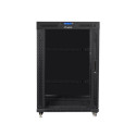 Free-standing cabinet 19 inches 22U 800x1000 glass doors LCD (flat pack) V2 black