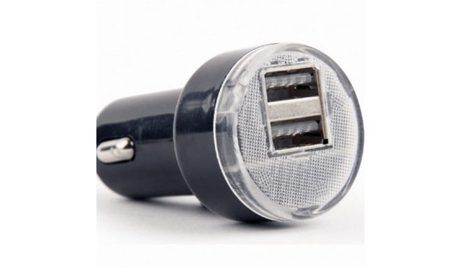 Car charger 2xUSB 2.1A black