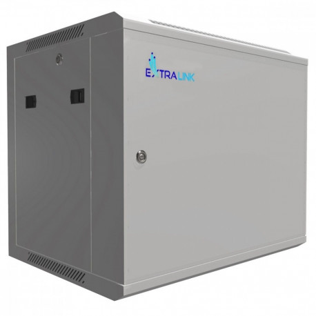 Wall cabinet rack 9U 600x450 gray metal door