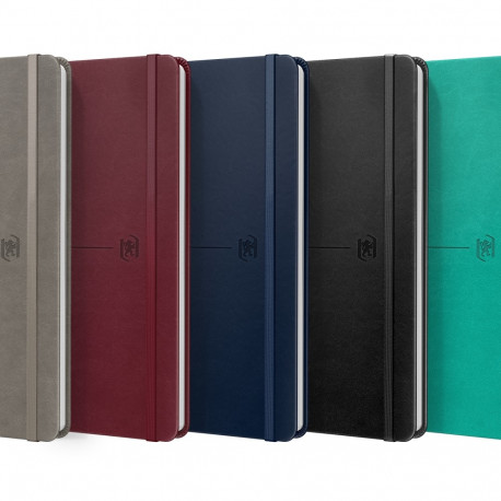 Kaustik A5 ruut5x5 80lehte raamatköide PU kummikinnitusega Oxford Signature